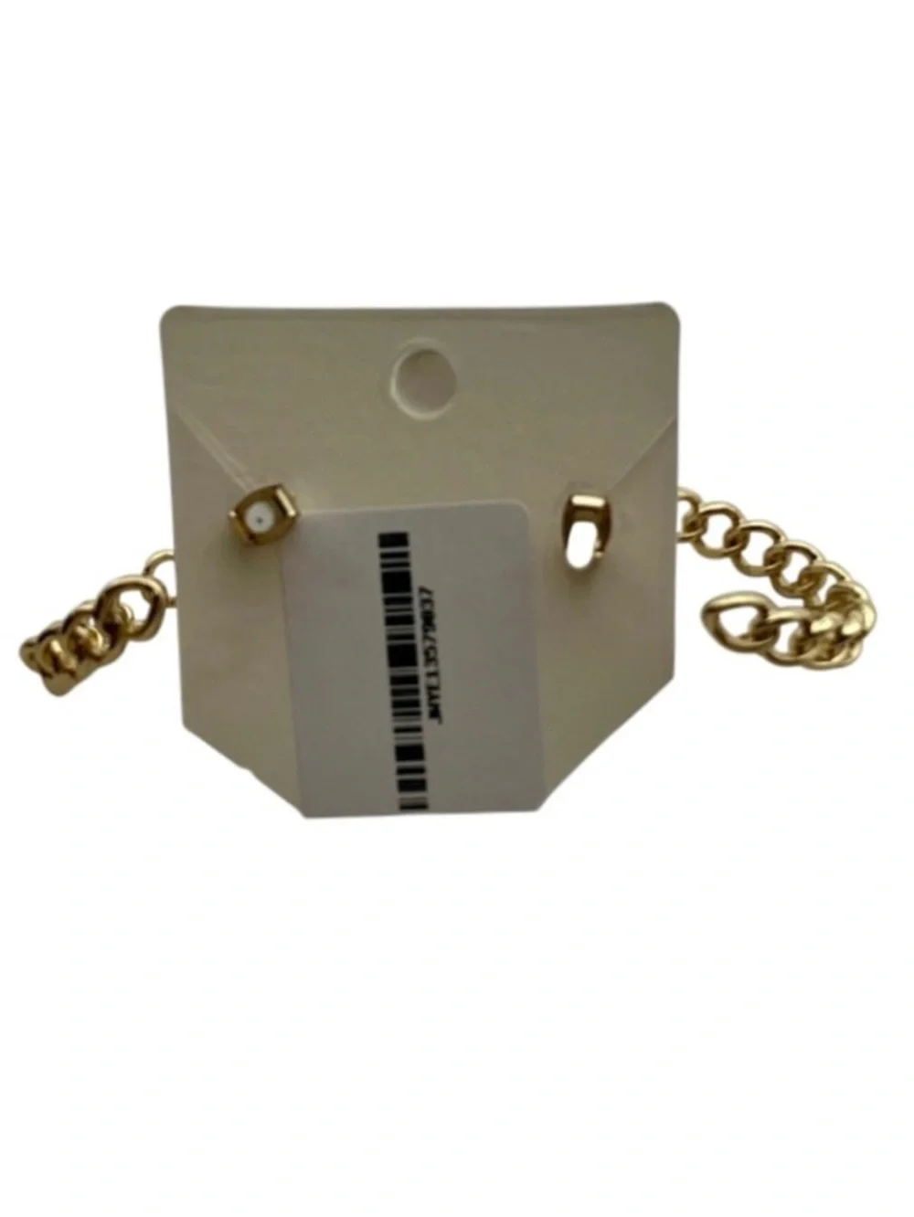 Frozen Gold Tone Chain Hoop Earrings (NWT)